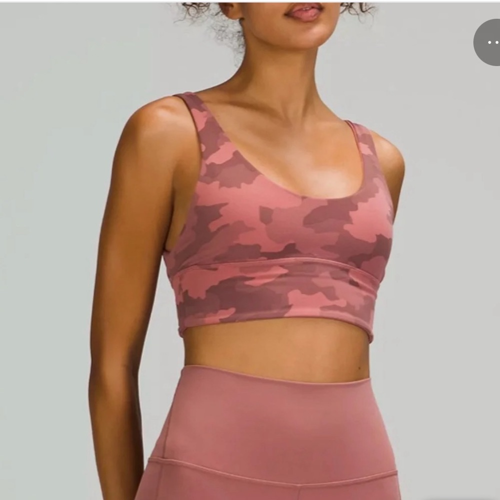 Lululemon Free to Be Long-Line Bra (Size 6) Color: Camo Brier Rose Multi